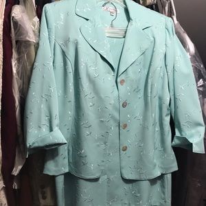 Mint green suit (jacket and skirt)
